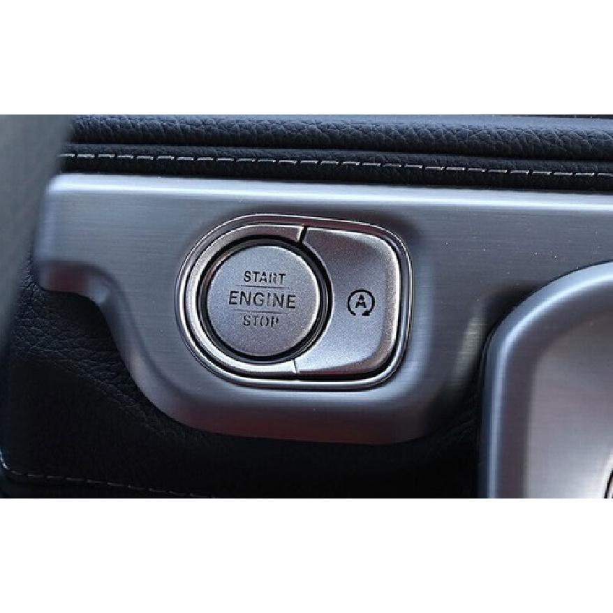 For Benz G-Class -22 Silver Aluminum Start Button Ignition Switch Cover Trim