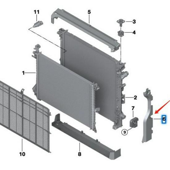 BMW X5 G05 Left Radiator Frame, Part #17118655768