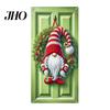 Large Holiday Door Cover Christmas Funny Santa Claus/Gnome/Snowman/Wreath Hanging Backdrop Banner 70" Entrance Decoration x 35" Winter Porch Sign for