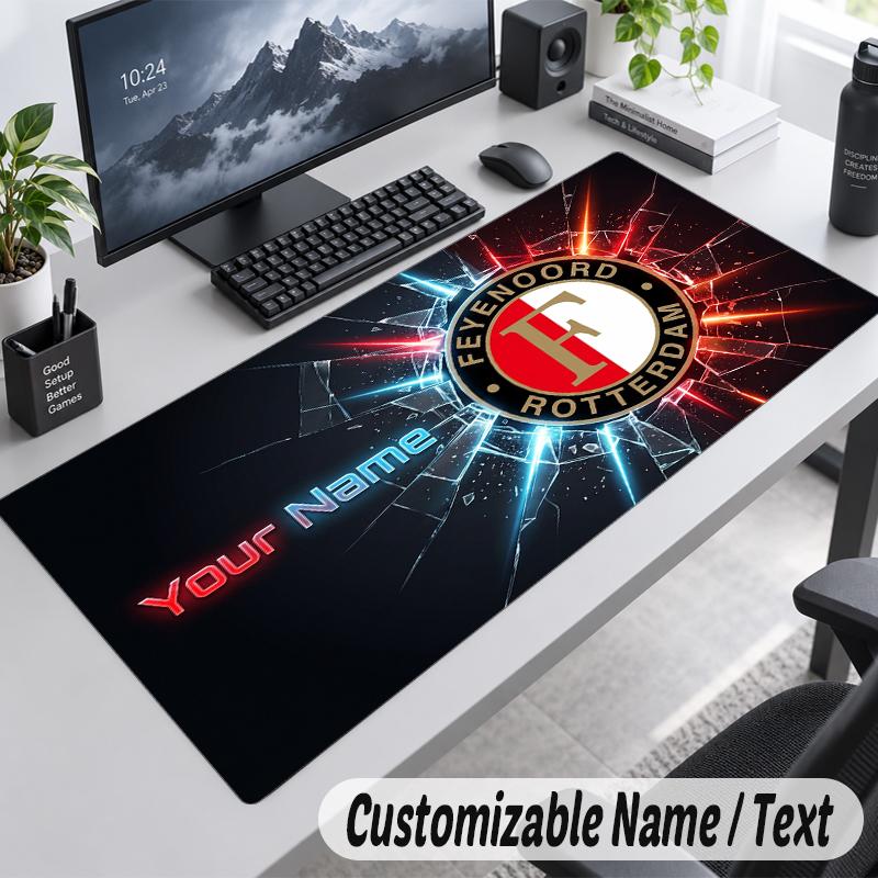 Custom Name Text Mouse Pad Feyenoord Personalized Desk Pad For Work And Gaming