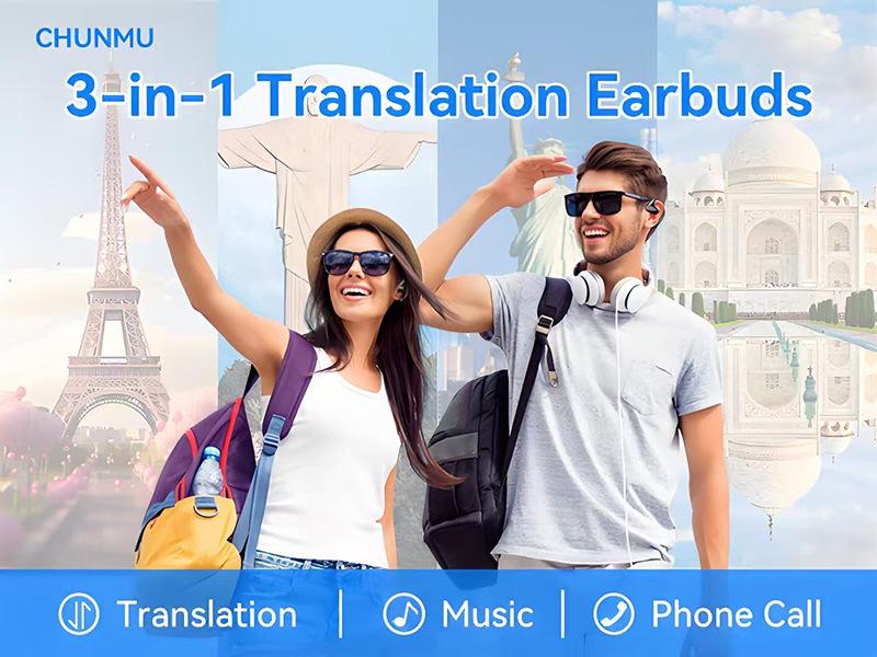 Bluetooth-наушники с ИИ-переводом, долгим временем работы от аккумулятора, активным шумоподавлением, сверхдолгим режимом ожидания и постоянным бесплатным переводом