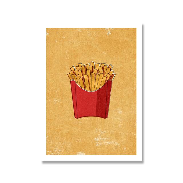 Скандинавские картины Декор для кухни Печать на стенах Фаст-фуд Бургер Мороженое Ресторан Украшения Плакат Картина Без Рамки