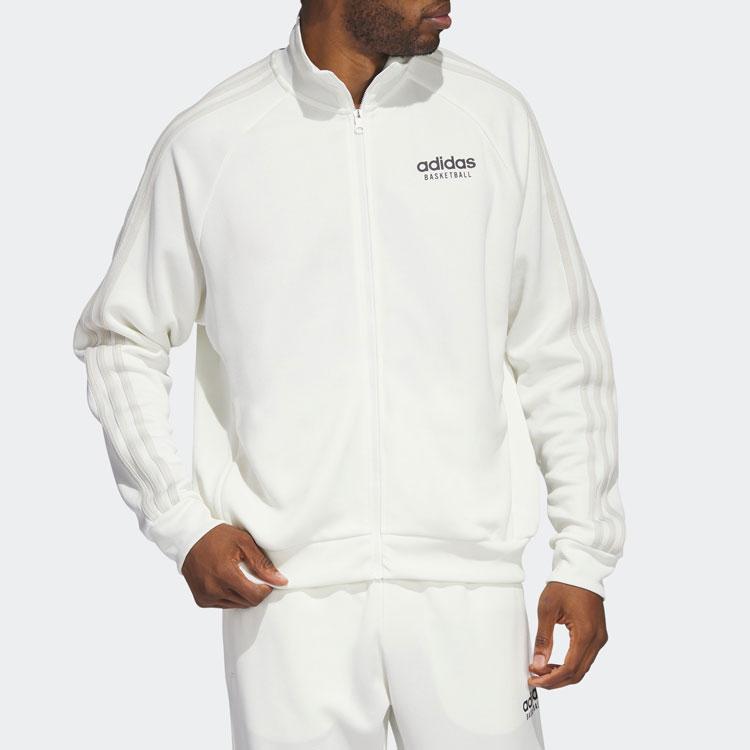 adidas Куртка Basketball Select с принтом логотипа и полосками по бокам Мужская верхняя одежда Han-Jade-White IC2412