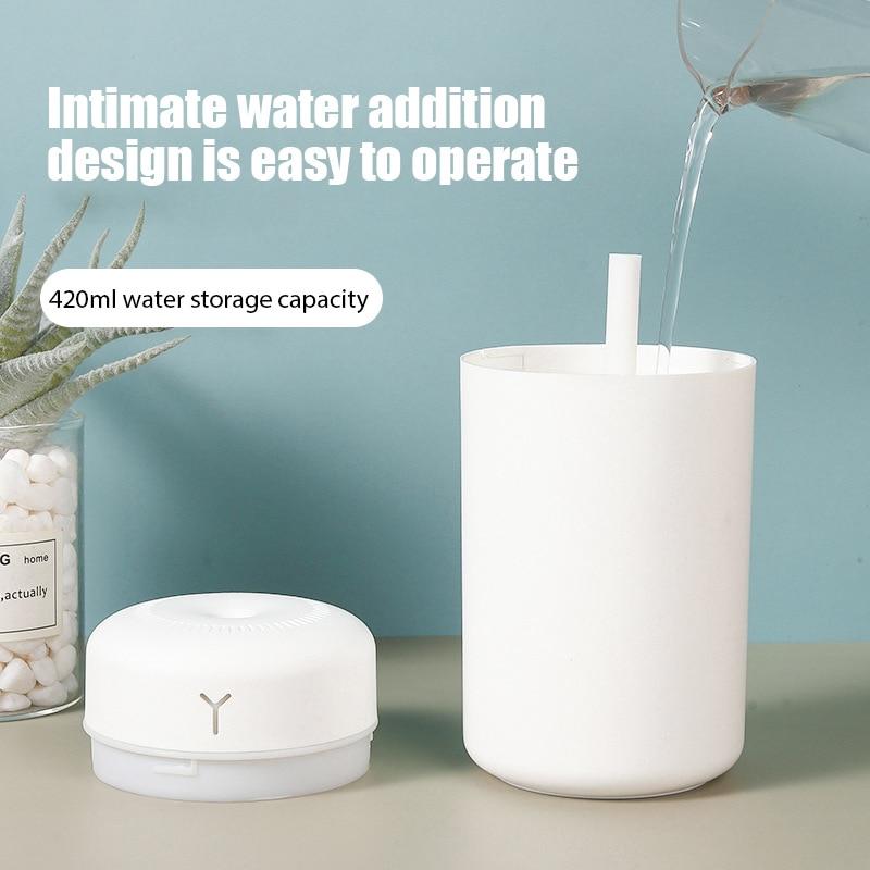 Электрический увлажнитель воздуха с красочным ночником, 420 мл, диффузор эфирного масла, диффузор аромата, USB-распылитель, очиститель прохладного тумана