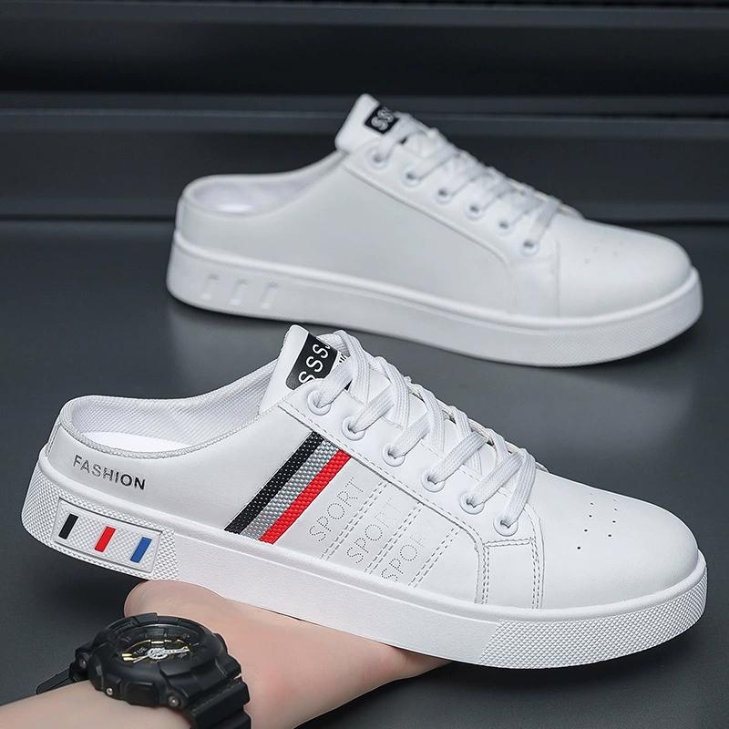 Мужские модные белые кроссовки Slip-On, дышащие, водонепроницаемые, повседневные туфли, тапочки для мужчин