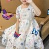 Summer Girs Gauze Cotton Sling Dress Kids Butterfly Wedding Party Vestido Dresses Children Princess Clothing