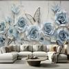 Light Luxury Beautiful 3d Jewelry Flowers Wallpaper Butterfly Fresco Living Room Bedroom Backdrop Wall Mural Home Decor