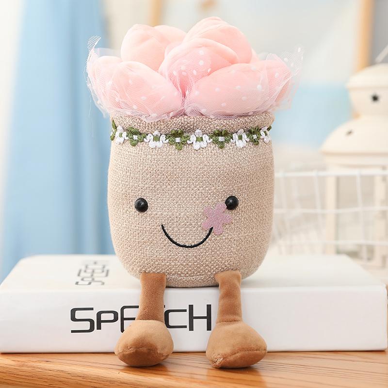 Lifelike Tulip Succulent Plants Plush Stuffed Toys Vrious Potted Flower Cactus Bookshelf Home Living Room Decor For Girl Gift