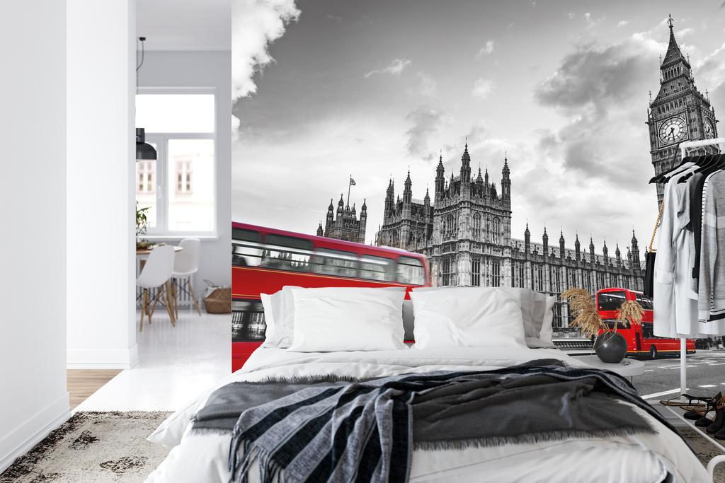 Фотообои Лондон Черно-Белые Флизелин 104х70,5