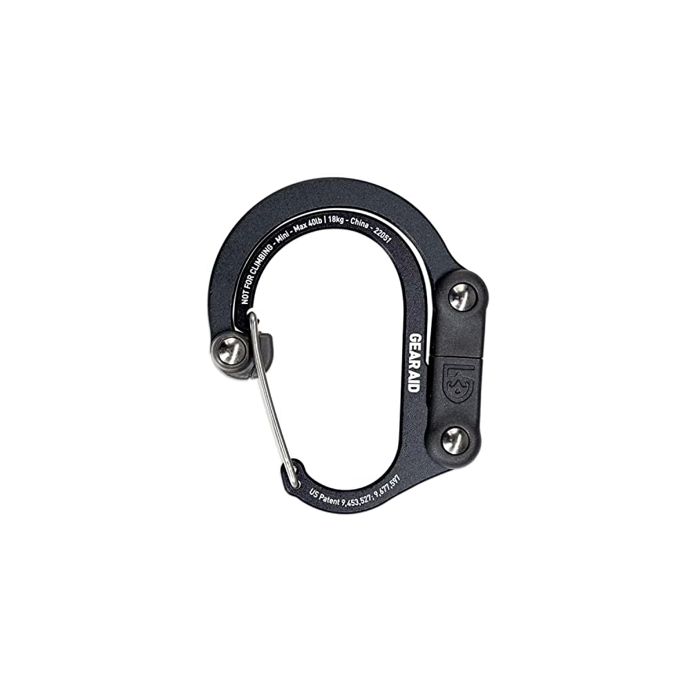 Gear Aid Carabiner Hook Hero Clip Medium Stealth Black 210013-010