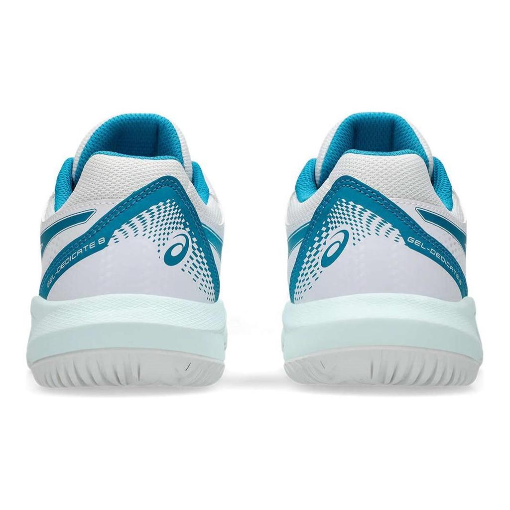 Asics Gel Dedicate 8 GS White Teal Blue Kids Sneakers 1044A077-103