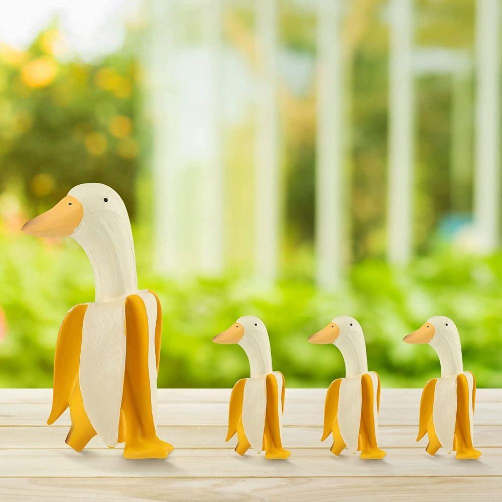Resin Lawn Office Patio Home Garden Weird Gifts Banana Duck Ornament Duck Sculpture Duck Statues