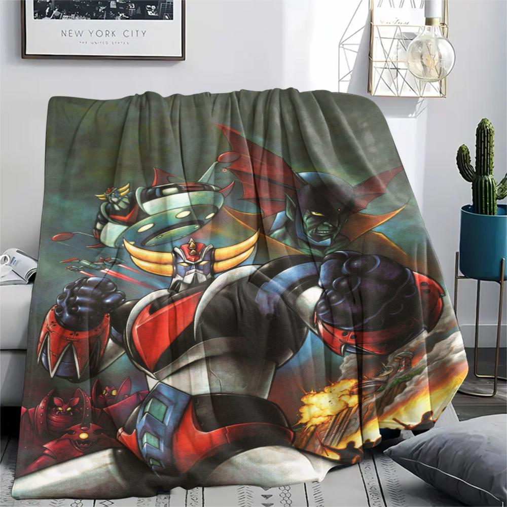 Grendizer Goldorak Print Flannel Blanket, High quality Comfortable for All Seasons, Home Decor, Warmth and Comfort, Perfect for Christmas Gifts30
