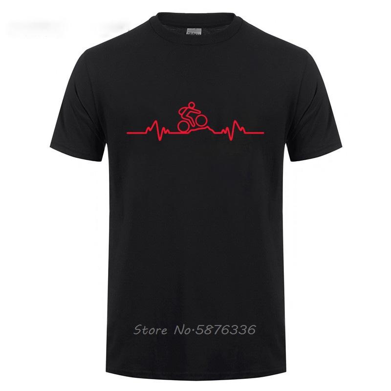 Funny Birthday Gifts Unisex Husband Dad Father Guys Friend Son Mountain Biker Heartbeat Pulse Cyclinger T Shirt Cycle TShirt