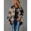 YYFS Женская мода, повседневные клетчатые принты, осенне-зимние куртки и пальто-поло с длинными рукавами и воротником