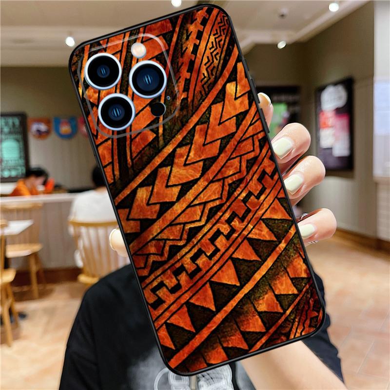 Maori Polynesian Samoan Tribal Case For iPhone 17 16 15 13 12 11 14 Pro Max Mini Plus 16e 17 Air Bumper Cover Accessories