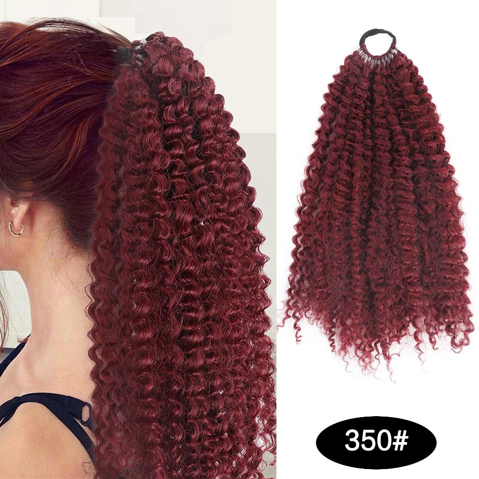 Небольшие вьющиеся длинные волосы для наращивания в виде конского хвоста, резинка, синтетические термостойкие волокна, наращивание в виде конского хвоста, черный, красный, коричневый, женский парик