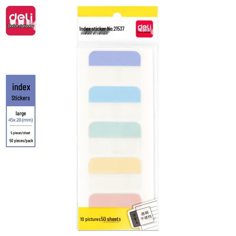 Deli 21537 Transparent Index Tabs