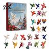 Indoor Holiday Supplies Hummingbirds Advent Calendar 2026, 24 Days Christmas Countdown with Seasonal Gift Sets Pcs 2D Acrylic Hummingbird Ornaments