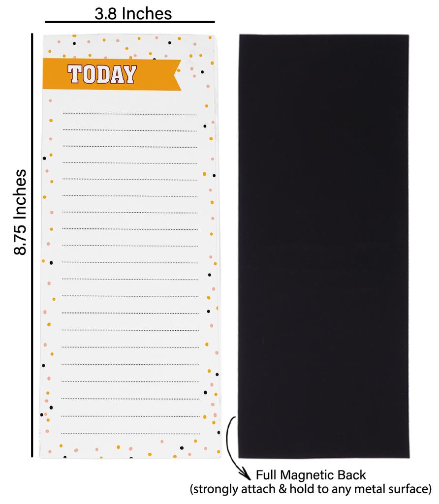 Inkdotpot Pack of 3 Magnetic Fridge To-Do List Notepads- Magnetic Memo Pads For Refrigerator- (50 Sheets