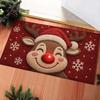 Gingerbread Man Pattern Christmas Door Mat Water-absorbing Anti-slip Pad  Christmas Season