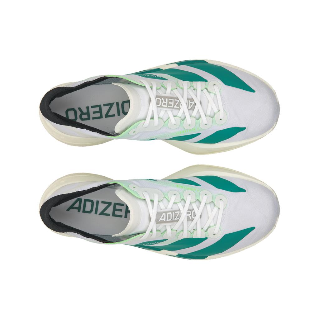 adidas Adizero Adios Pro 4 Белые Чисто-бирюзовые Мужские Кроссовки Облачно-белый Карбон JR1267