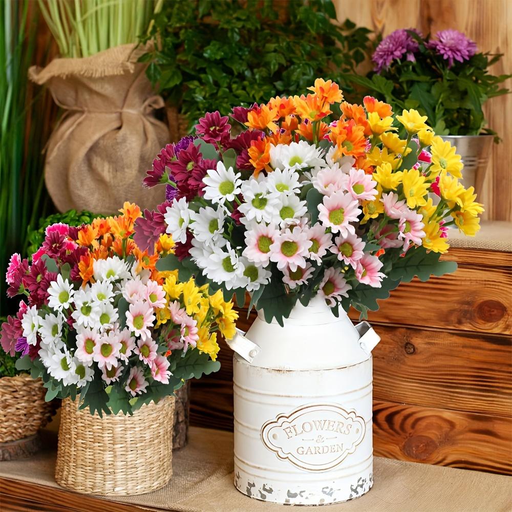 5 букетов искусственных шелковых гербер: Реалистичные искусственные букеты для улицы/дома, сада, крыльца, декора вазы для стола (многокрасочный)