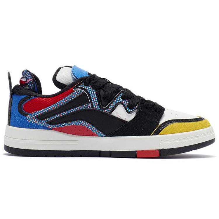 Li Ning Wave Pro Скользкие, Износостойкие, Легкие Низкие Скейтбордические Кроссовки Женские Черный Красный Желтый AECR044-3