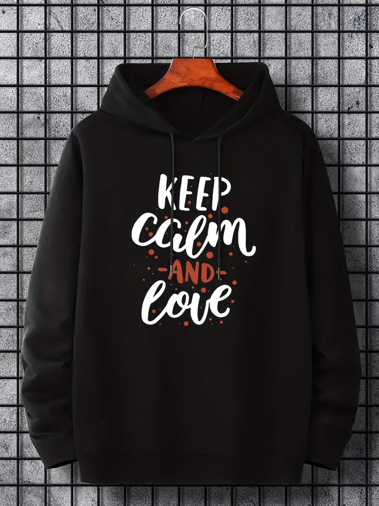 'KEEP CALM AND LOVE'' Print hoodies For Men