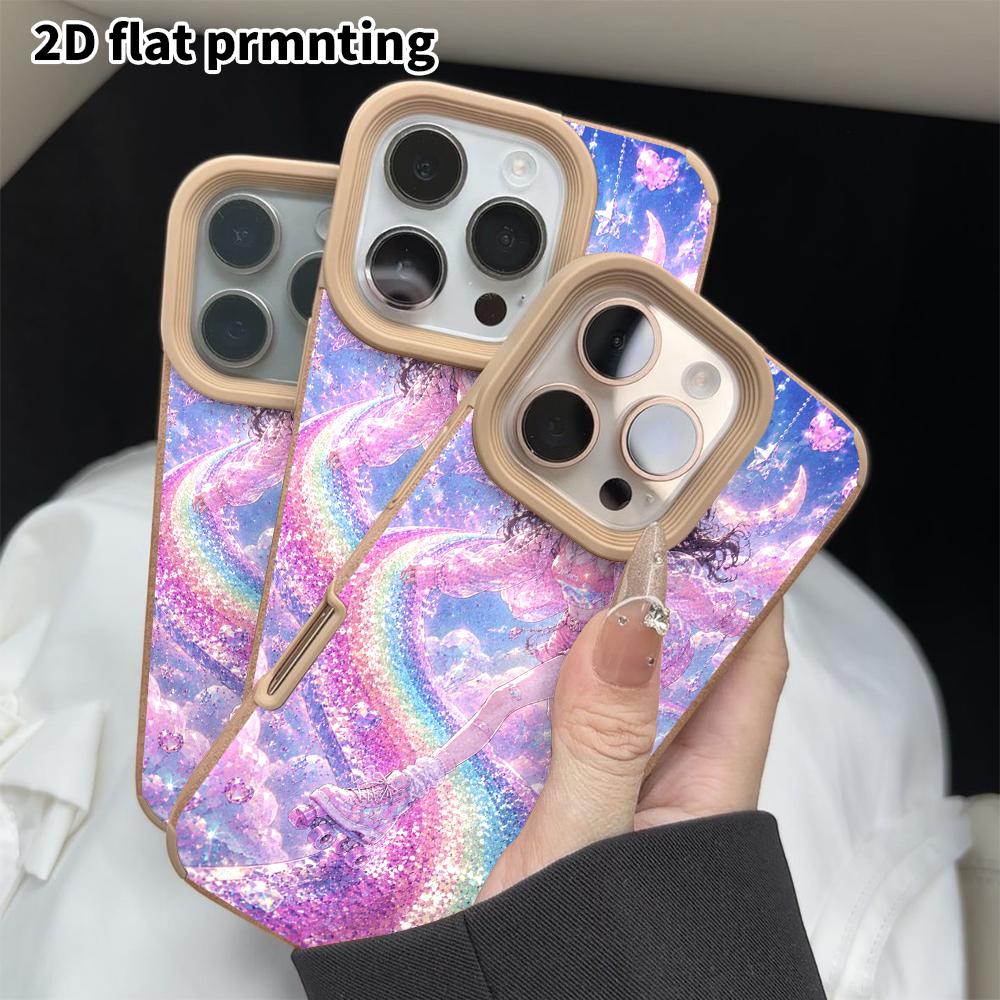 Phone Case: 2D flat lambskin suitable for iPhone 18 17 16 15 14 13 Pro protective case, roller-skating girl, Christmas and Halloween gifts