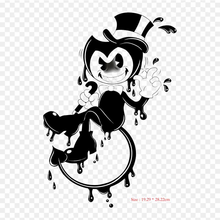 Bendy And The Ink Machine Oswald The Lucky Rabbit Iron On Heat Transfer Printing Vinyl Patches Sticker for Clothes DIY Appliques Washable Patches