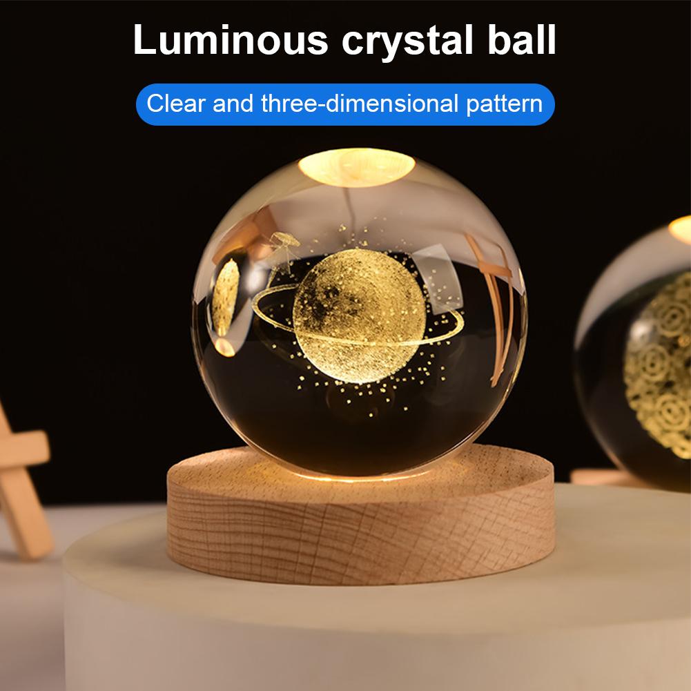 LF# 3D Crystal Ball Table Lamp Standing Ideal Birthday Gift for Teens Boys and G