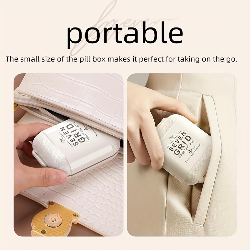 1PC 7-day Medicine Box with Orange Handle - Large Capacity, Dustproof and Moisture-proof Vitamin and Medicine Storage Box Polypropylene Material