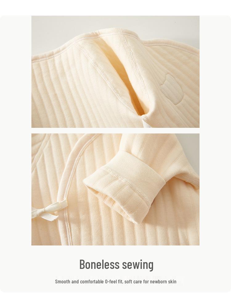 Джинци Хлопковый Утепленный Комбинезон для Новорожденных: Пижама с боковой застежкой на осень/зиму