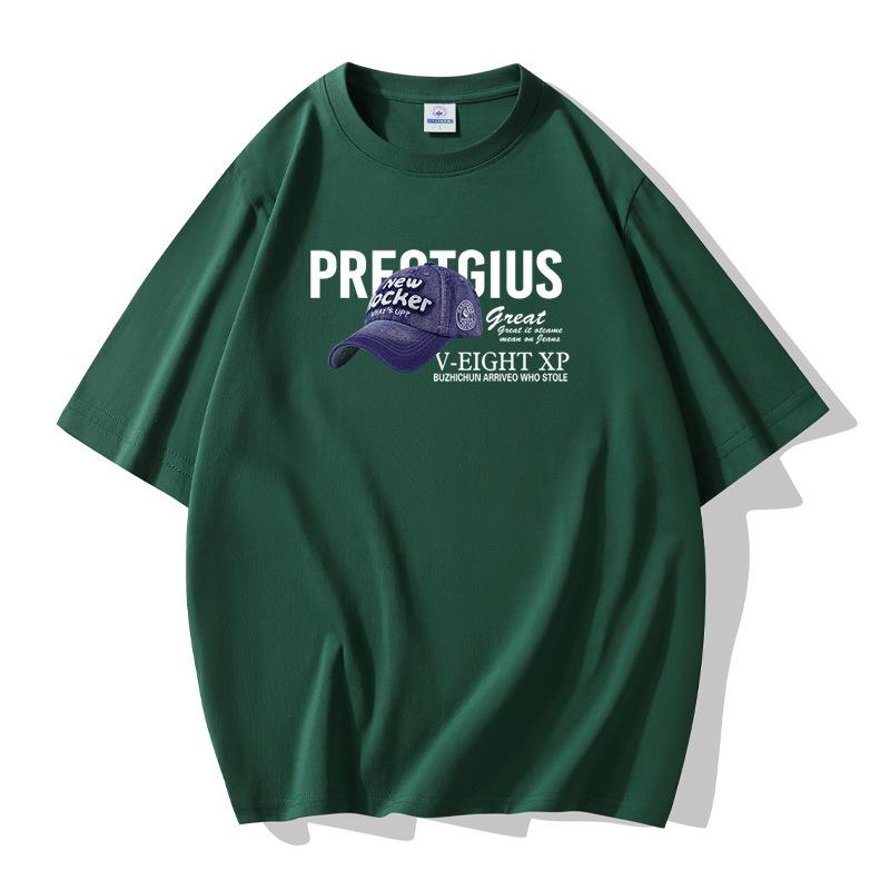 Мужская хлопковая футболка с короткими рукавами и рисунком ковбойской шляпы, свободная футболка большого размера