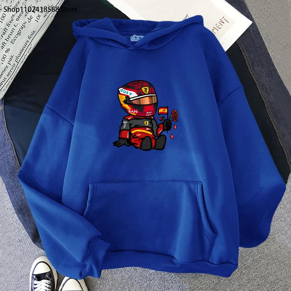 Sainz Mini F1 толстовки для мужчин игры мультфильм графический кофты с длинным рукавом Y2k одежда мужская одежда Harajuku уличная женская