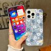 Простой цветочный узор роскошный блестящий чехол для iPhone 16 Pro Max 15 Pro 14 13 12 11 тонкий глянцевый ударопрочный гибридный ПК TPU прозрачный чехол для телефона