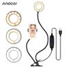 Webcam Light Stand 3.5 Inch Clip-On Mini USB Ring Light 3 Lighting Modes Dimmable Flexible