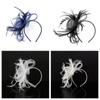 Retro Ladies Headwear Hat Decor Fascinator Headband Hair Clip Women Feather Large Floral
