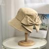 Модная уличная шляпа-панама с бантом, защита от солнца, стиль Хепберн, панамы для женщин, для рыбалки, кемпинга, путешествий