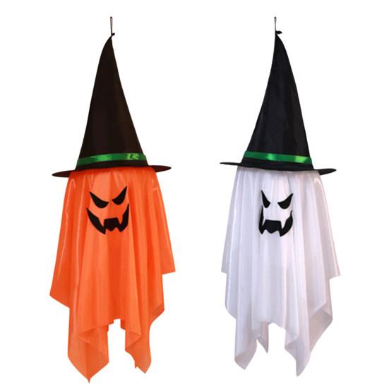 Halloween Light-up Ghost Decoration Spooky LED Witch Hat Ghost Lamp Indoor Outdoor Garden Porch Yard