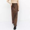 Юбка макси с леопардовым принтом, эластичная атласная длинная юбка с высокой талией, юбка-трапеция в деловом стиле, весна-осень, женская сексуальная юбка