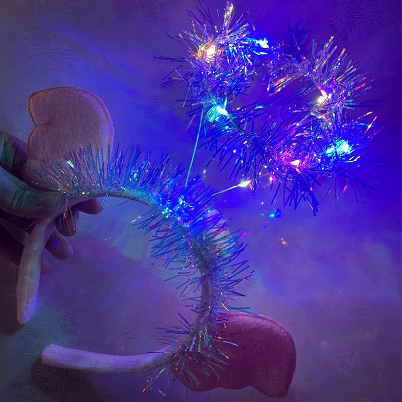 Angel Halo Glow Headband with Fairy Wings - Feather & Silk Christmas Hair Accessory