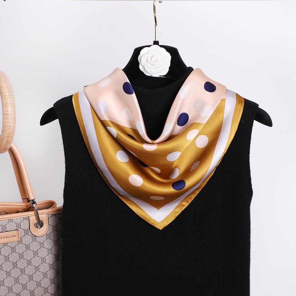 Spring And Summer Satin Long Scarf For Women Sunscreen Shawl Fashionable Beauty Scene Satin Long Scarf Versatile Travel Scarf