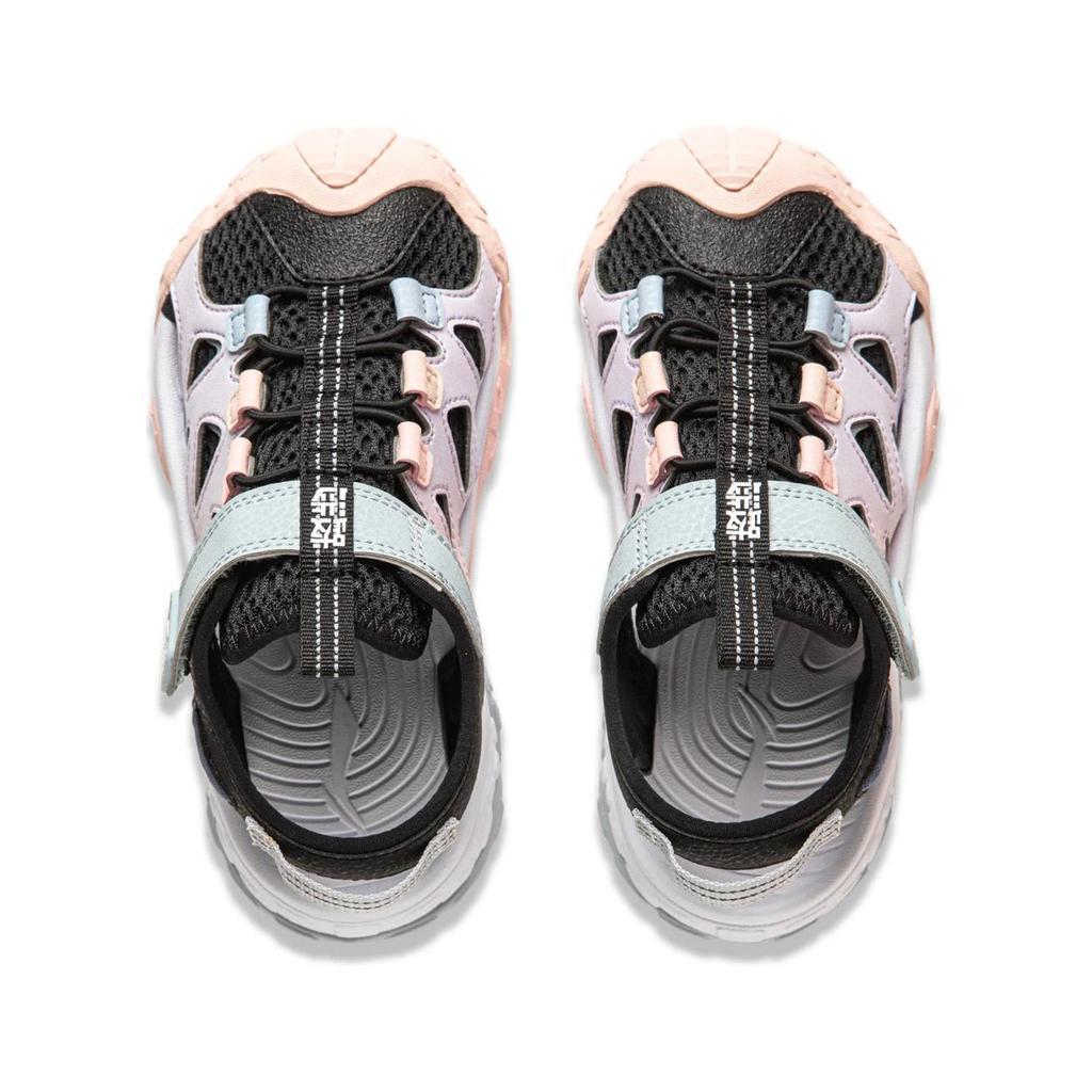 Li Ning Kids Trekking 2 модные универсальные прочные дышащие сандалии детские сандалии черные фиолетовые YKKU004-2