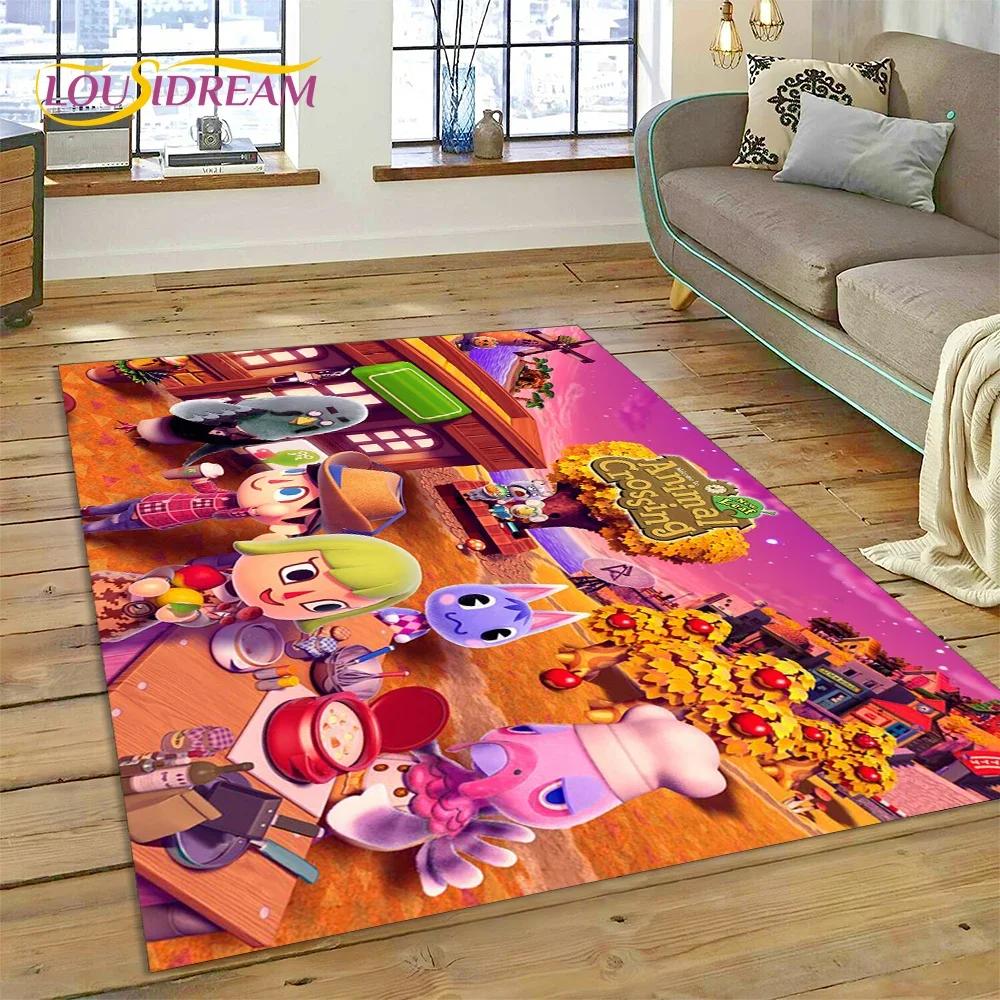 Cute Animal Crossing New Horizons Cartoon Carpet Rug for Bedroom Living Room Home Sofa Decoration,Kid Game Large Decor Floor Mat