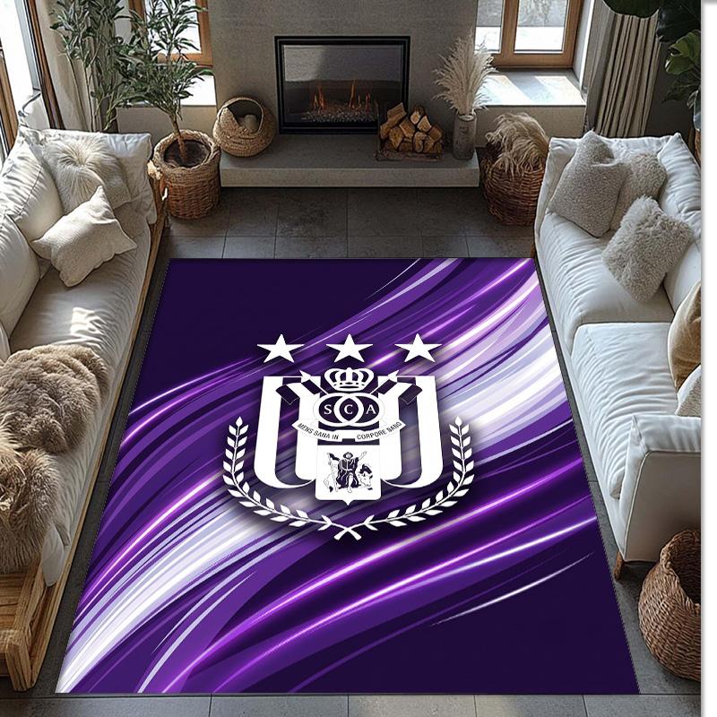 Anderlecht FC Soccer Football Pattern Soft Area Rug Non Slip Indoor Floor Carpet Sports Decor Mat for Bedroom