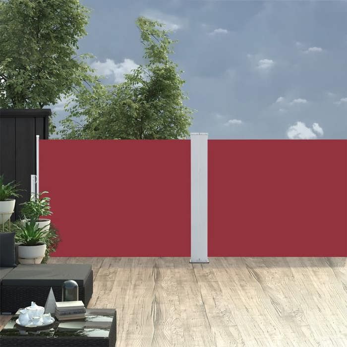 VidaXL Retractable Side Awning Red 100 X 1000 Cm