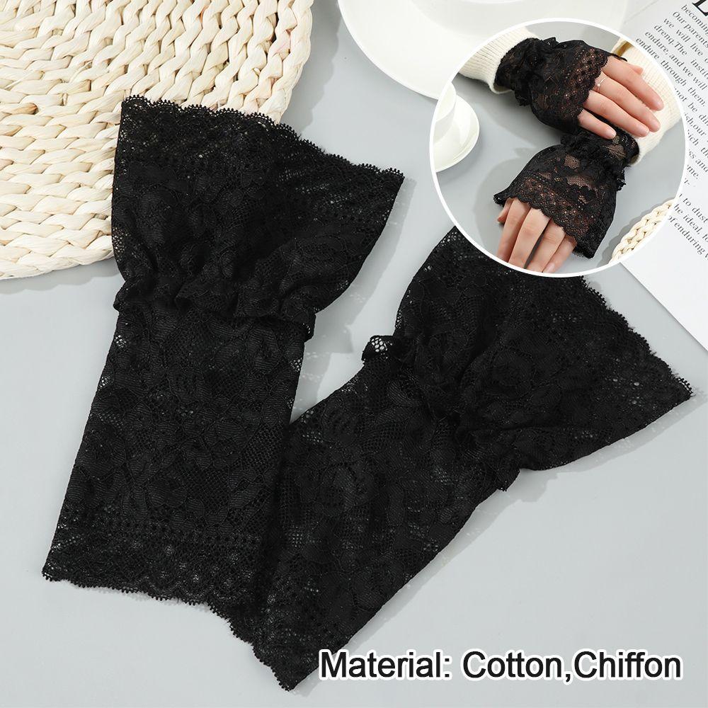 Decorative Gloves Arm Cover Lace Cuffs Ruffles Elbow Sleeve Fake Sleeve Detachable Sleeve Cuffs