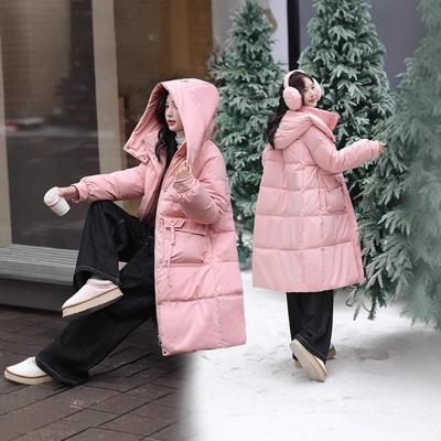 Зимой Новая Длинная Корейская Версия Свободной Пуховой Хлопковой Одежды Длинная и Толстая До Колен.